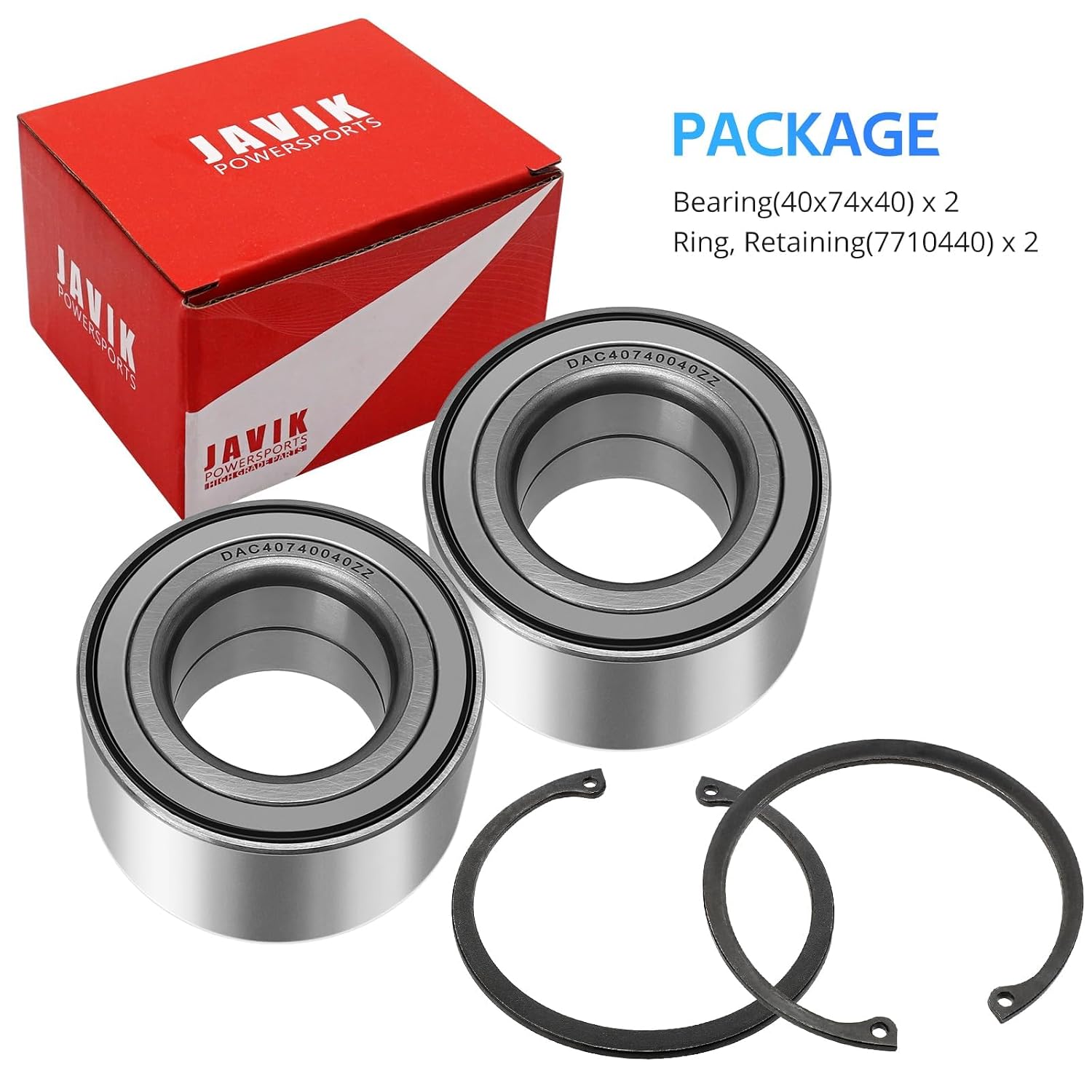 JAVIK Rear Wheel Bearings for Polaris Sportsman Ranger RZR ACE (40x74x40) Heavy Duty, O.E.M# 3585502 3514635 3514917 3515087 7710440