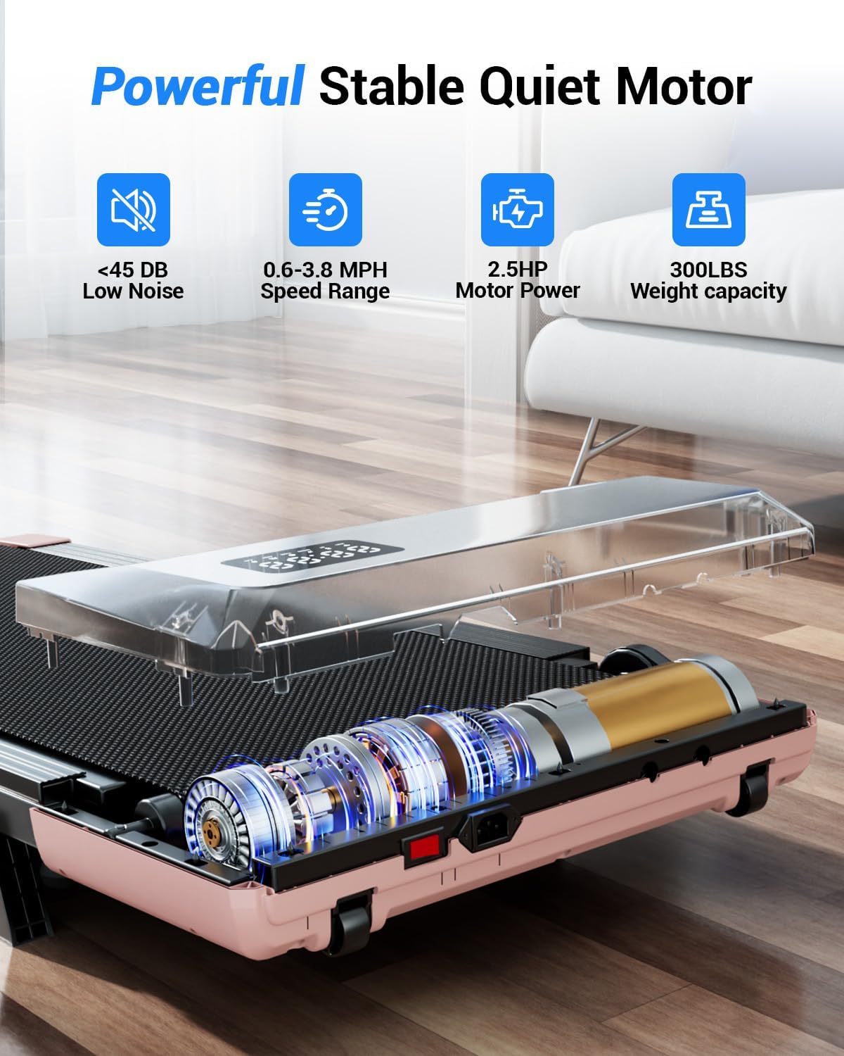 Superun Walking Pad with 6% Incline, Under Desk Treadmill for Home Office, 3 in 1 Portable Walking pad Treadmill with Remote Control and LED Display, 2.5HP Quiet Mini Treadmills, 300 lbs Capacity