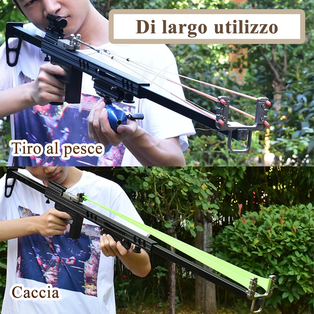 Accessori Fucile a Fionda Fai da Te, Testa Fionda da Caccia con Dispositivo di Rilascio in Metallo e 2 Bande Elastiche, Grilletto per Fionda, Accessori per l'Allenamento