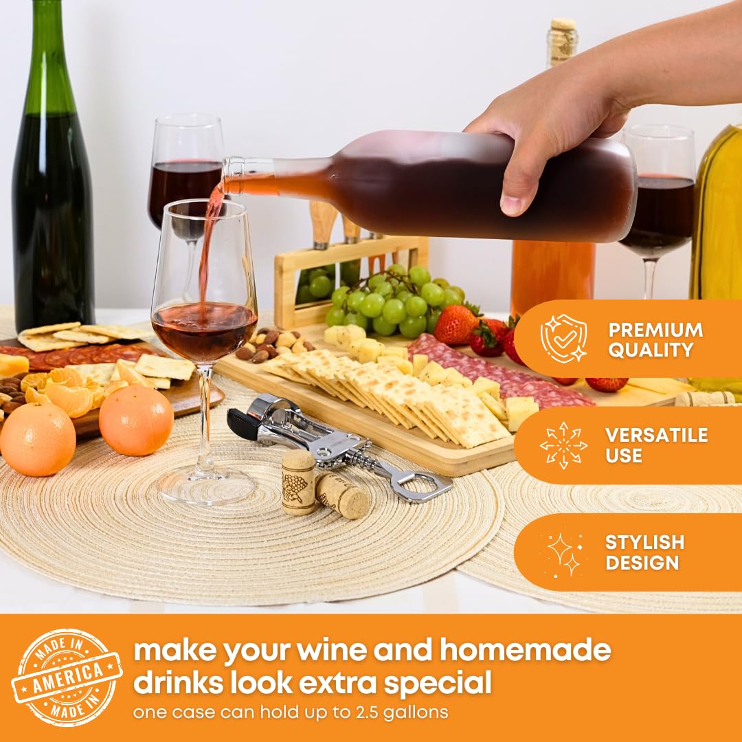 FastRack 750 ml Clear Wine Bottles with 6 Cognac Corks w/Plastic Tops (Pack of 6) Bordeaux Bottles/Flint Flat-Bottomed Cork Top | Ideal for Wine Making and Storage - Image 4