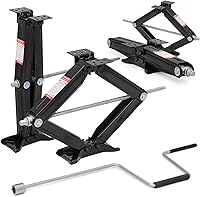 Vista 22 de M-AUTO 2.5 Ton Scissor Jacks Set of 4 for Travel Trailer, 23.5 Inches Maximum Extension Travel Trailer Stabilizer Jacks with Handle, Heavy-Duty Red