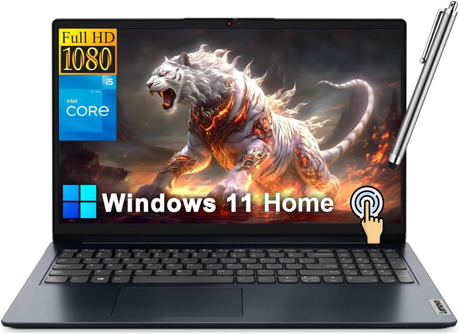 Lenovo IdeaPad Laptop for Business & Home & Student, 15.6" FHD Touchscreen, Intel 10-Core i5-1235U, 24GB RAM, 1TB SSD, Windows 11 Home, Numeric Keypad, Wi-Fi 6, w/Stylus Pen