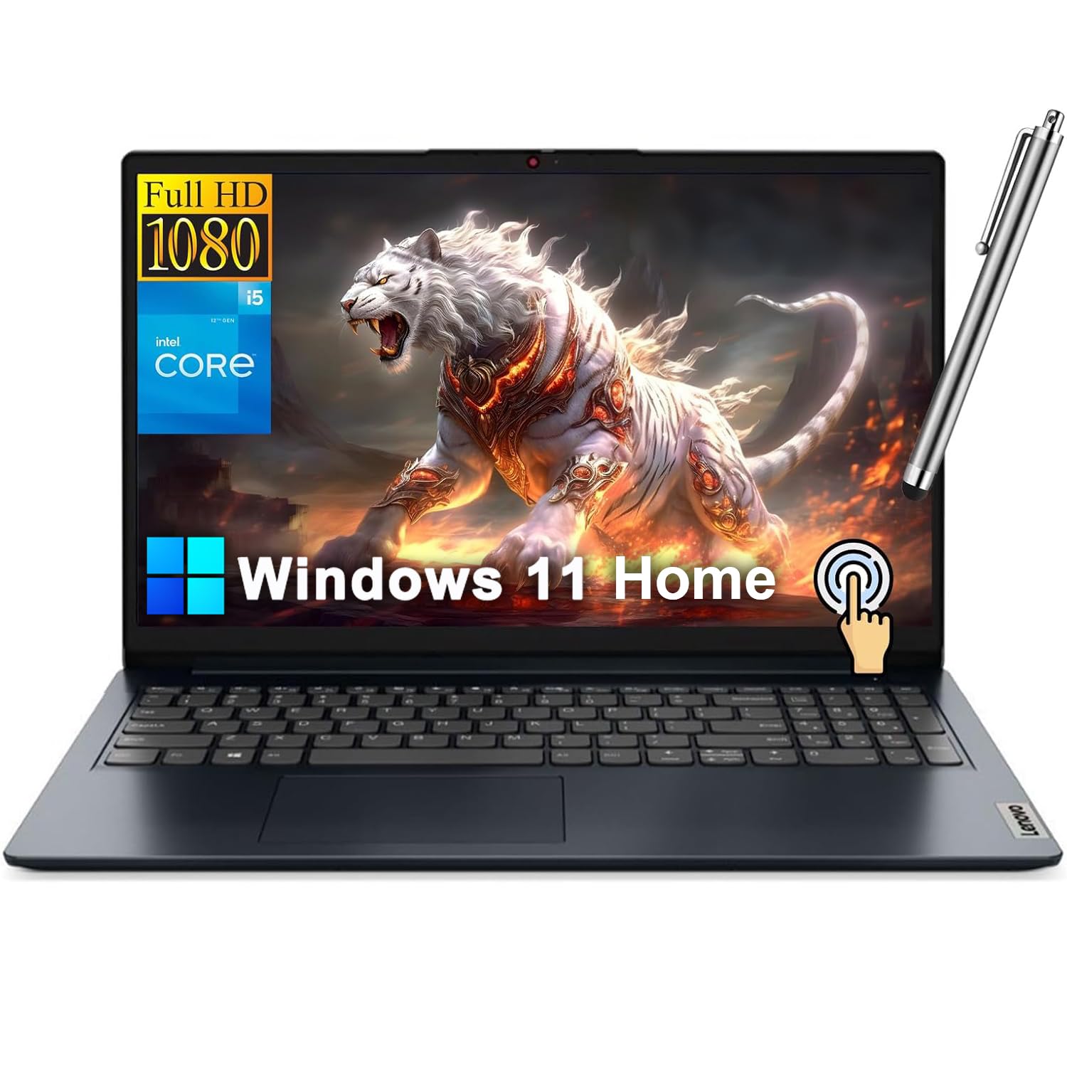 IdeaPad Business Laptop with Lifetime Office License, 15.6" FHD Touchscreen, Intel 10-Core i5-1235U, 24GB RAM, 1TB SSD, Windows 11 Pro, Numeric Keypad, Wi-Fi 6, w/Stylus Pen