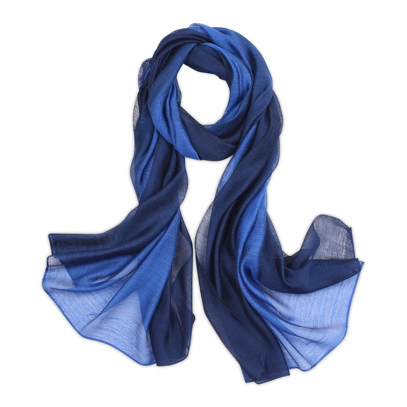 LumiSyne Zijden Sjaal Voor Vrouwen Gradiënt Kleur Stikken Zijde Katoen Linnen Sjaals Mode Elegante Lichtgewicht Zachte Zonnebrandcrème Sjaal Wraps Alle Seizoen, Violet, Eén Maat