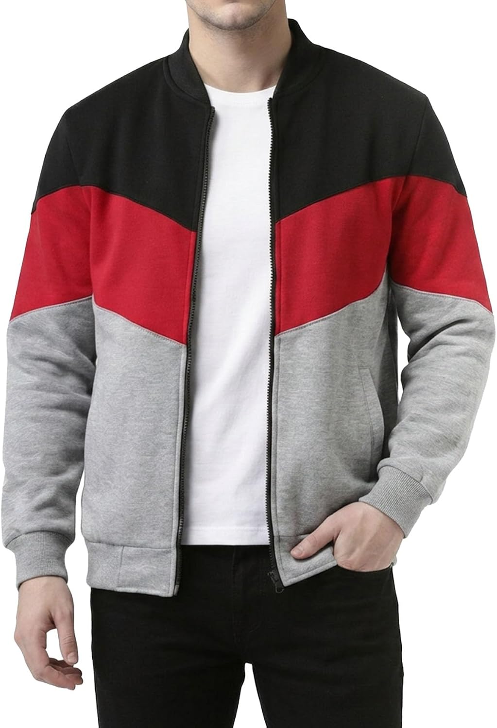 Decrum Fleece Jacket Men - Casual Fashion Shallow Collar Men's Bomber Jackets