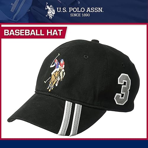 Miniatura 2 de Concept One U.s Polo Assn. Dad Hat, Embroidered Horse Logo Adjustable Adult Baseball Cap with Diagonal Accent Stripes