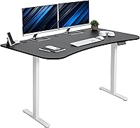 Vista 27 de VIVO DESK-KIT-E2B1B - Escritorio eléctrico de pie con motor doble, ajuste de altura de memoria, serie E2B, marco negro superior negro, DESK-KIT-E2B1B