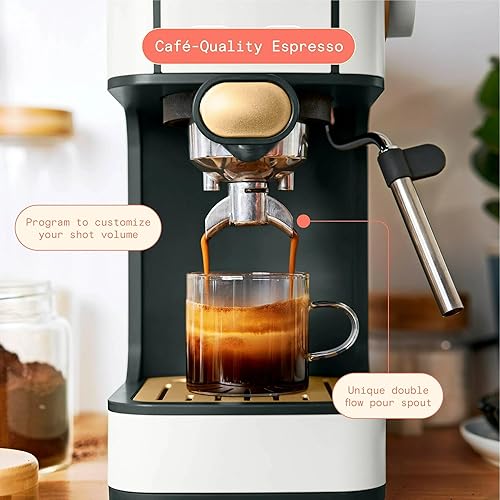 Miniatura 5 de Hermosa máquina de café espresso delgado de 20 bares, elaboración de cerveza programable de disparo simple y doble, compacta de 4.7 pulgadas de