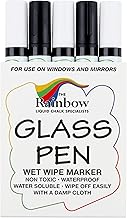 Glass Pen Window Marker: Liquid Chalk Pens for Glass, Whiteboard Markers with Washable Paint - Graduation, Car Windows, Mirror, Storefront, Wedding, Party & Holiday (5 Pens - Black & White - Fine Tip)