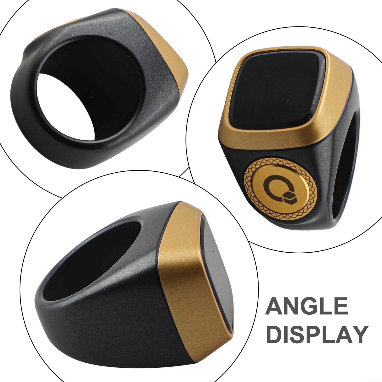 IQibla Smart for zikr Ring Tasbih contatore con display oled, contatore digitale per preghiera con app e promemoria vibrazioni, progettato per i musulmani per tenere traccia del conteggio (18 mm nero)