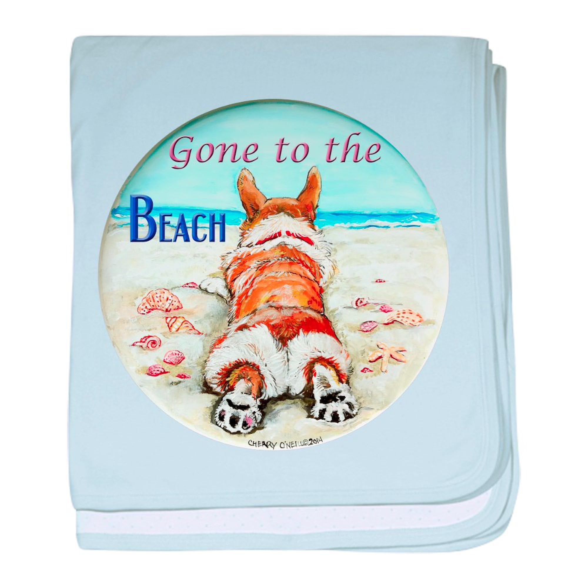 CafePress Corgi Beach Baby Blanket, Super Soft Newborn Swaddle