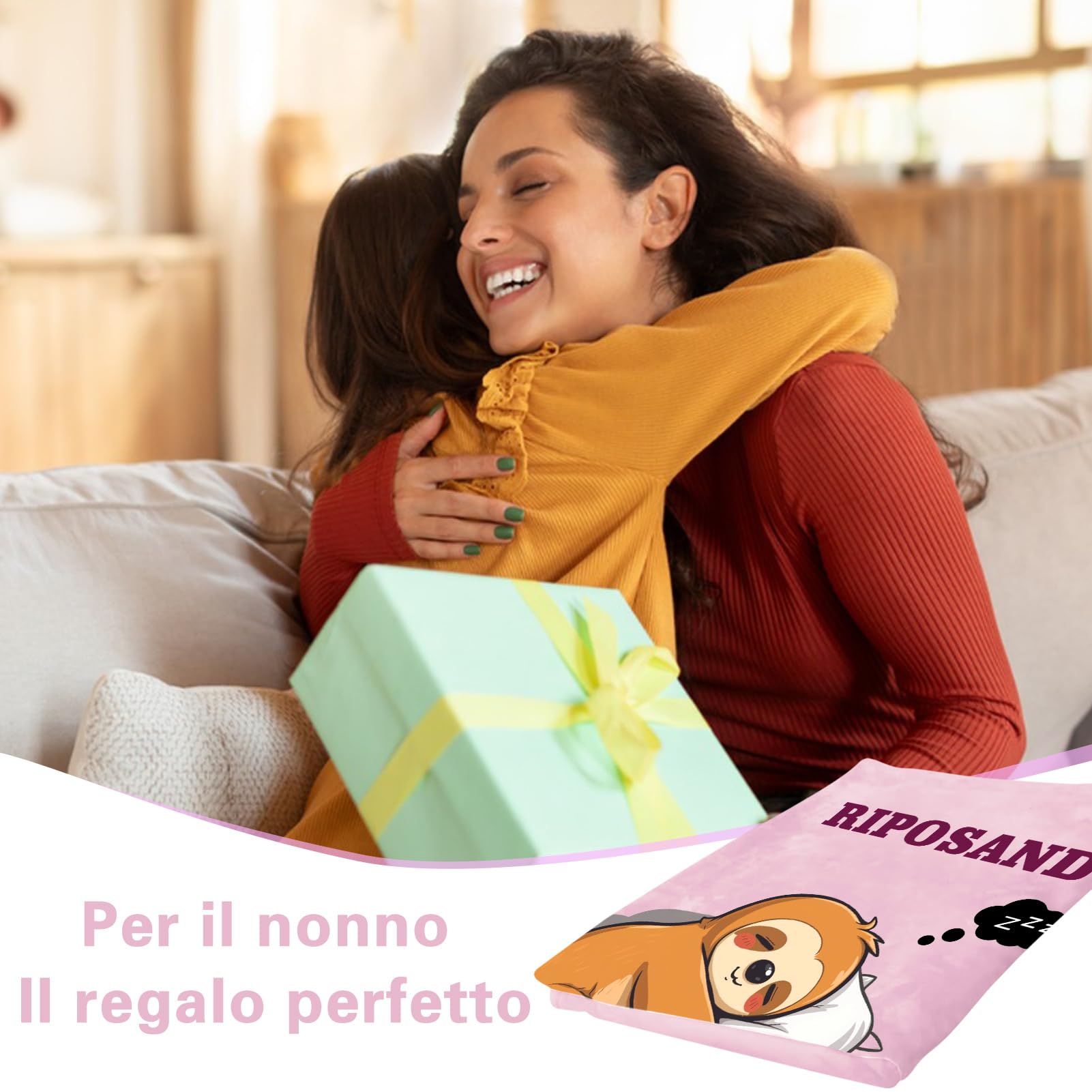 Coperta Festa della Mamma, Creativo Fantasia Stampata Coperta, Idea Regalo Donne, Regalo per Festa della Mamma, Compleanno, Capodanno, Natale (Rosa) - 5
