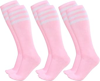 Dxhycc 3 Pairs Kids Soccer Socks Youth Baseball Softball Athletic Socks