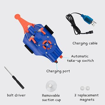 OVERFUN Web Launcher Spider String Shooter Toy Cool Gadget Electric Reel In Real Silk Superhero Role Play Fun Toy for Men and Kids