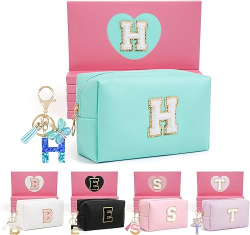 Miniatura 109 de Regalos de cumpleaños para mujeres y ella, bonita bolsa de maquillaje de viaje, bolsas de cosméticos de gran capacidad para mujeres, bolsa de Rosa