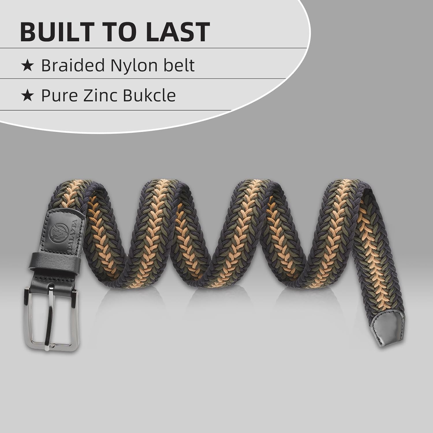 Stretch Braided Woven Belts without Holes for Men and Women,Multicolored Elastic Casual Golf Belts Adjustable - Image 2