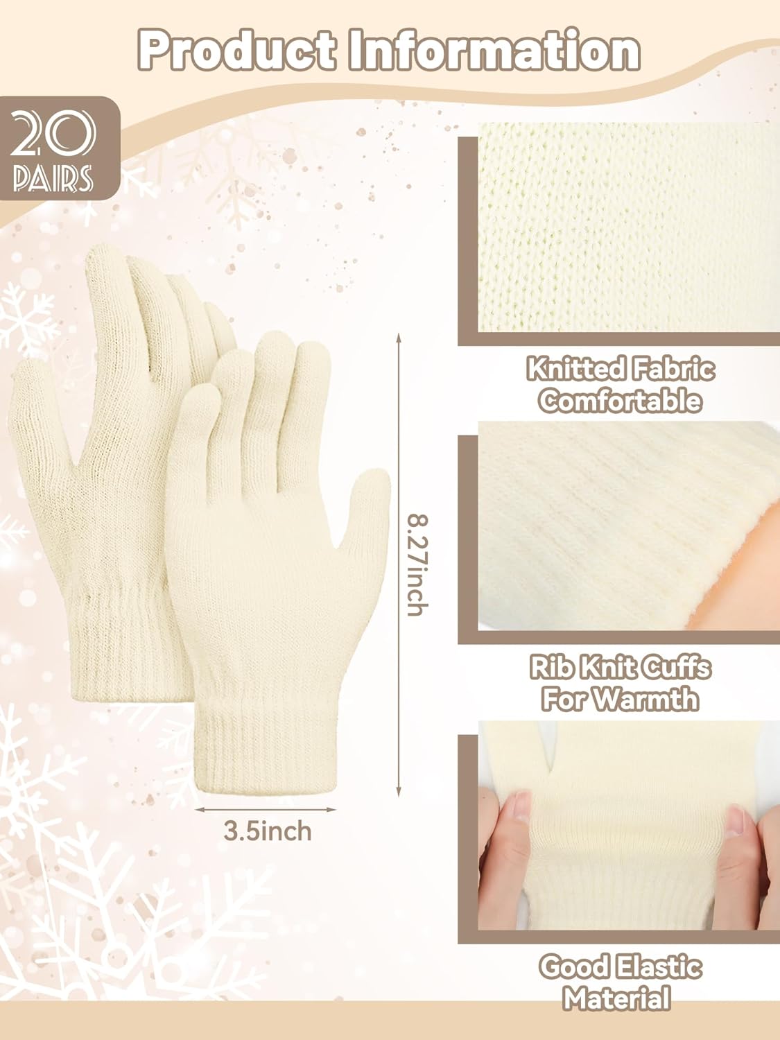 Hercicy 20 Set Wedding Pashmina Shawl Bulk Scarves Gloves Wrap Gift Set Guest Favor Card Organza Bag Bridal Shower - Image 3