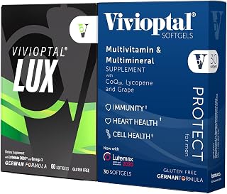Vivioptal for Men, 30 Softgels + Vivioptal Lux, 60 Softgels, Multivitamin & Multimineral, Gluten Free, German Formula
