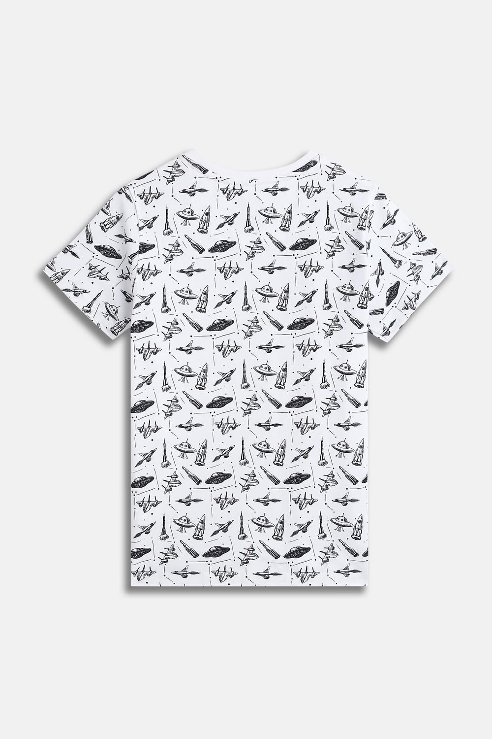 Allen Solly Jungen-Allover-Print, Rundhalsausschnitt mit Hirsch-Logo