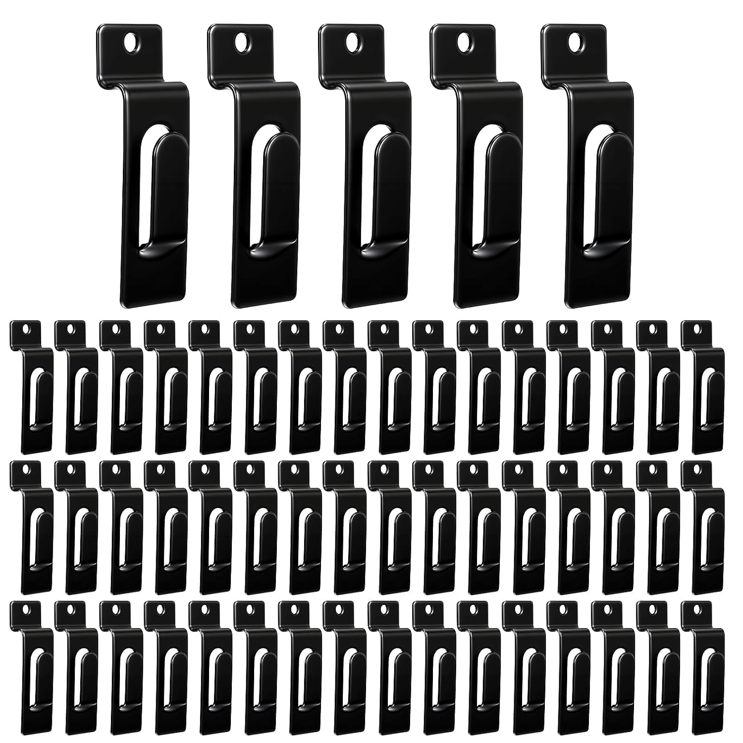 50Pcs Gridwall Notch Hook, Bulk Grid Wall Hooks, Gridwall Shelf Accessories Utility Hangers Display Panels Slat Notch for Art Clothes Painting Photography Canvas Black Metal Commercial