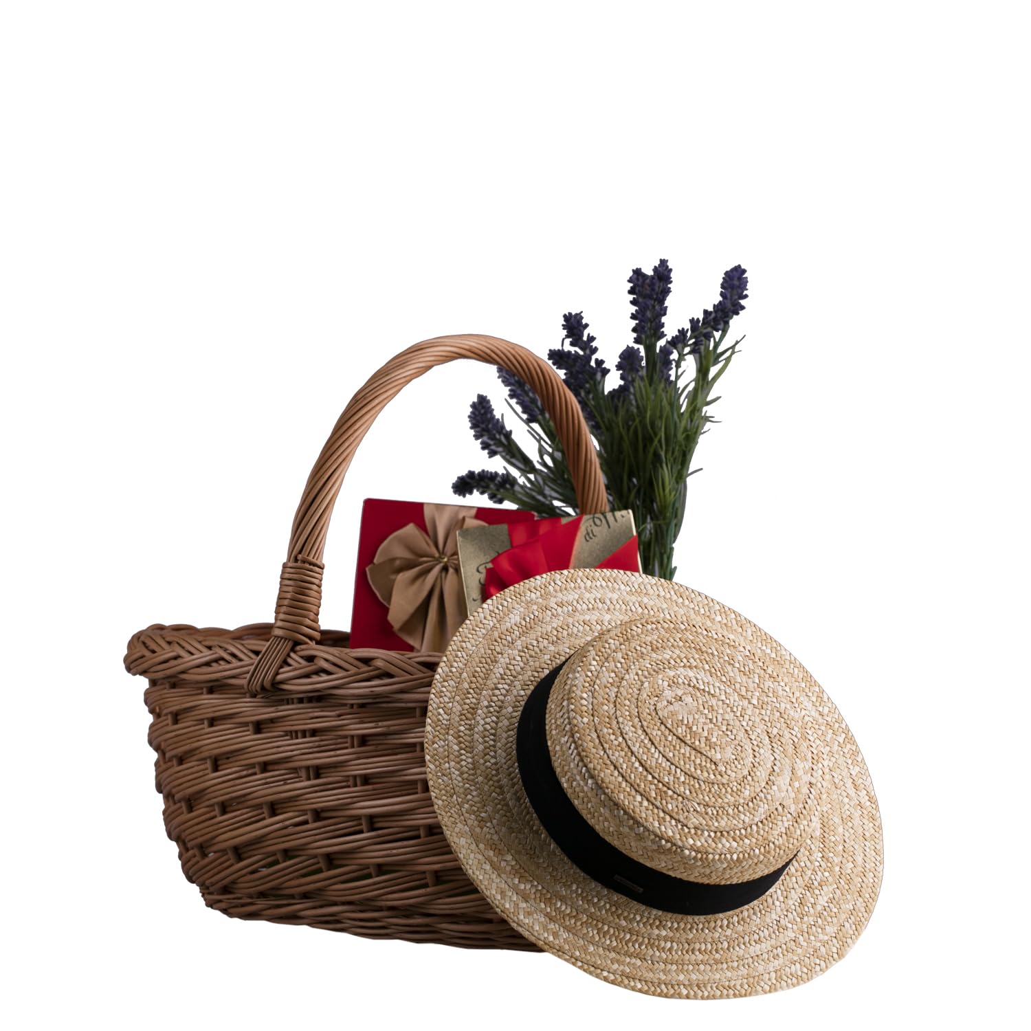 e-wicker24 Koszyk na zakupy z wikliny, kosz na prezent w naturalnym kolorze, kosz zakupowy