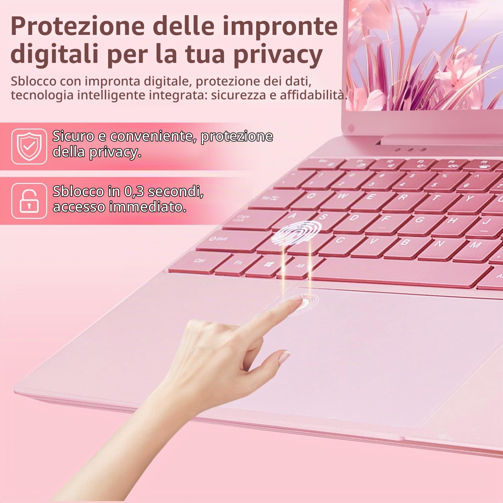 2026 PC Portatile 15,6 Pollici laptop, Notebook Win11 pro,Core i3-6100U Processor, 16GB RAM 256GB SSD, Tastiera Retroilluminata Ultrabook, Impronte Digitale, WiFi, BT5.0 (Oro rosa)