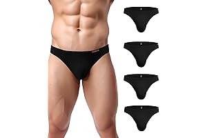 Avidlove Men's Bikini Underwear, Low Rise Microfiber Briefs, 4-Pack