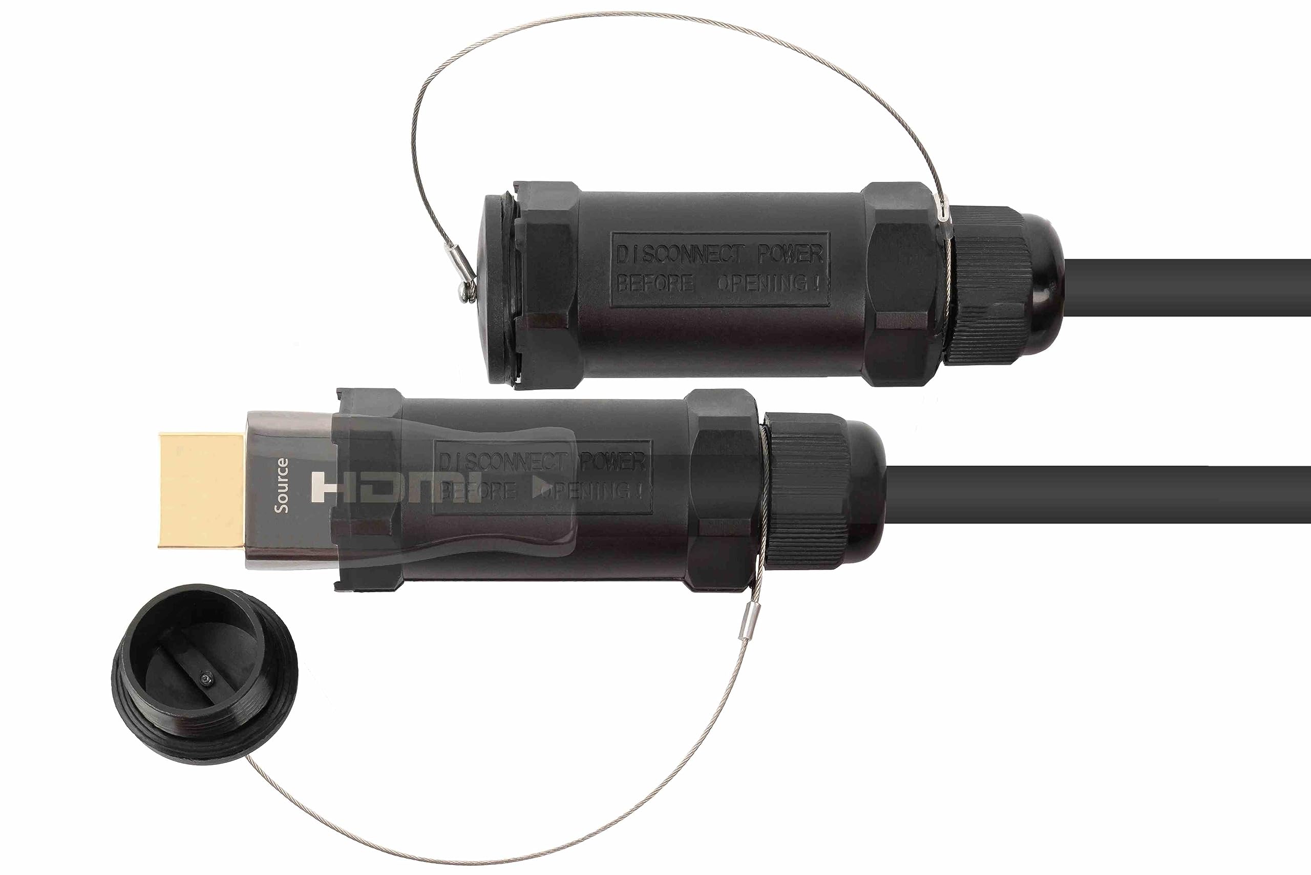 Python AOC - Cavo ibrido HDMI 2.0b ad alta velocità, 10 m, conduttore in rame+fibra di vetro, fibra in acciaio, fibra KEVLAR, protezione per roditori, anticalpestio – 4K@60Hz – 18 GBit/s