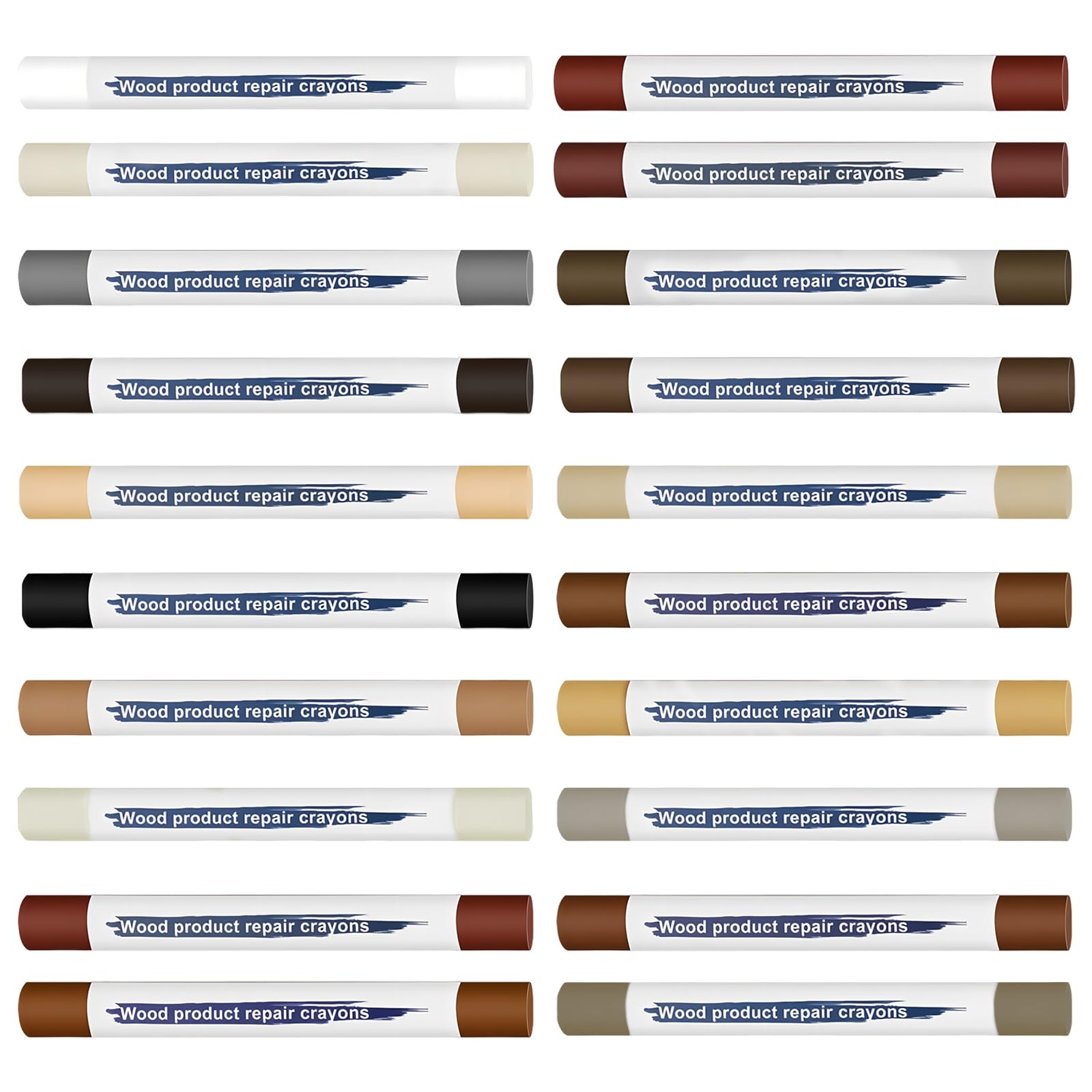 20 PCS Wax Filler Sticks for Wood Repair,20 Colors Wood Scratch Repair Kit,Furniture Repair for Wooden Furniture Floor Table Door Scratches Hole