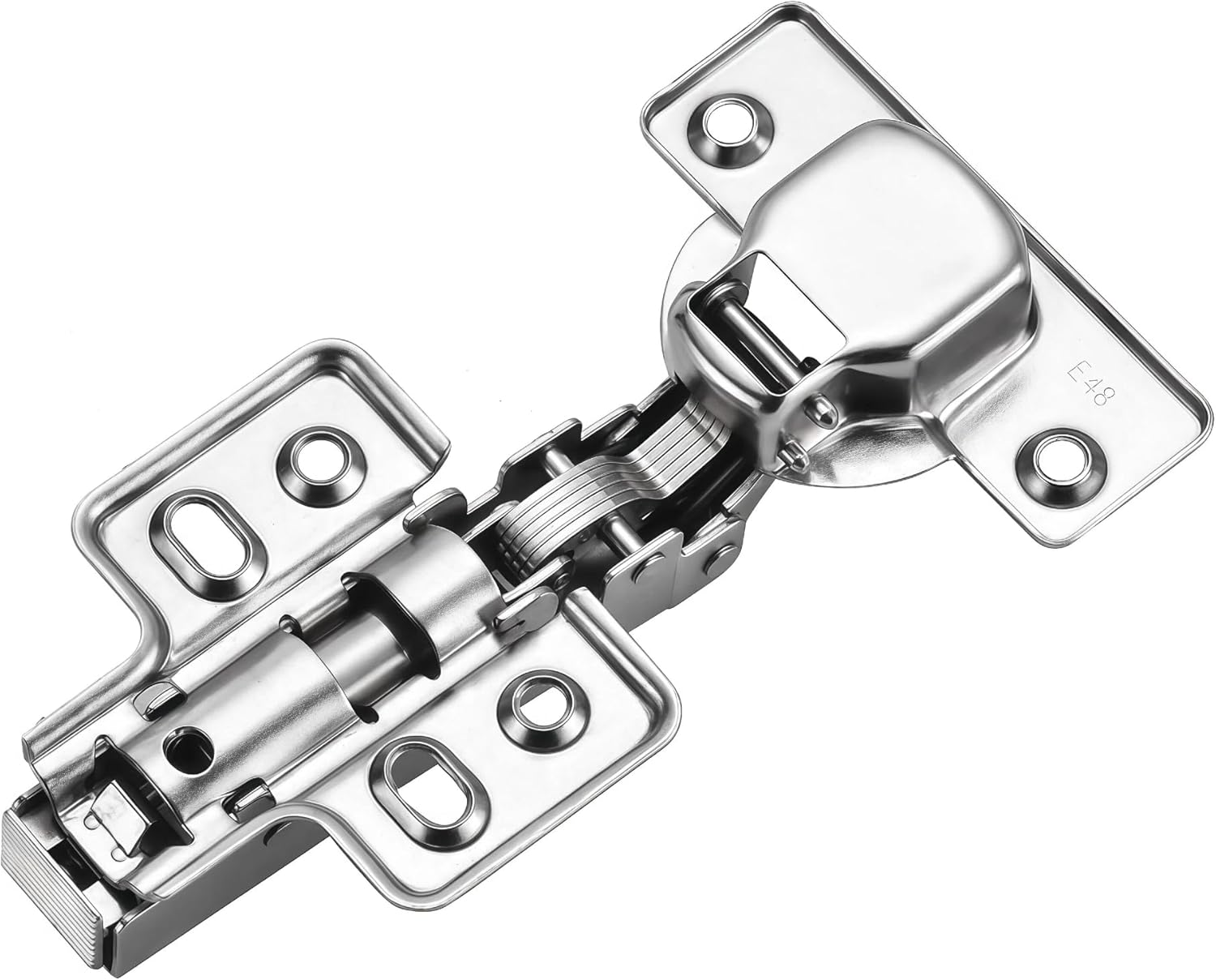 Kimdot Full Overlay 35mm Cup European Hidden Hinge Clip-on Plate for Easy Installation Kitchen,Bathroom Heavy-Duty Frameless Soft Close Hinge Four Hole Mounting Plate Hinges 40PCS