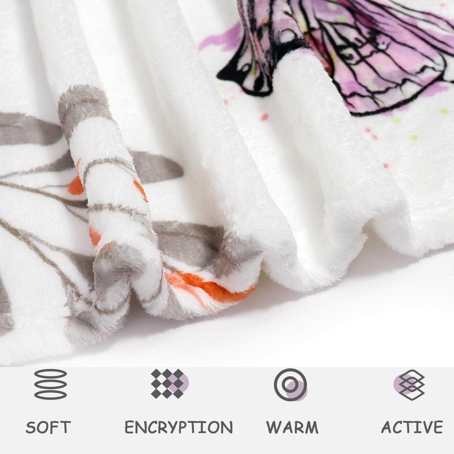 Dragonfly Throw Blanket Floral Flower Throw Blanket Botanical Plant Flannel Fleece Throw Blankets Butterfly Cozy Fuzzy Plush Throw Blankets for Bed Chair Couch 50" X 60" - Image 5