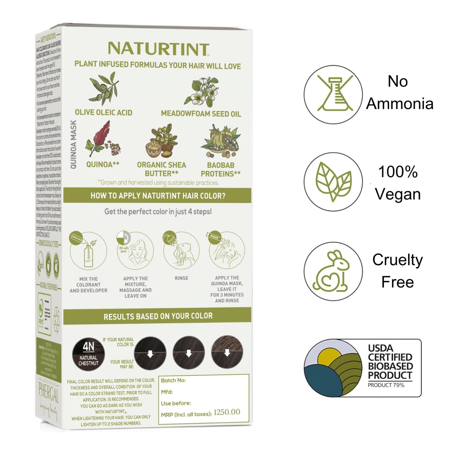 Natural Chestnut 4N 5.4 oz, Naturtint Hair Coloring