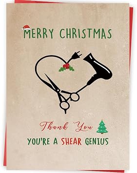 Christmas Thank You Card for Beautician, Appreciation Gifts for Beauty Shop Worker Hairdresser, Hair Stylist Christmas Card