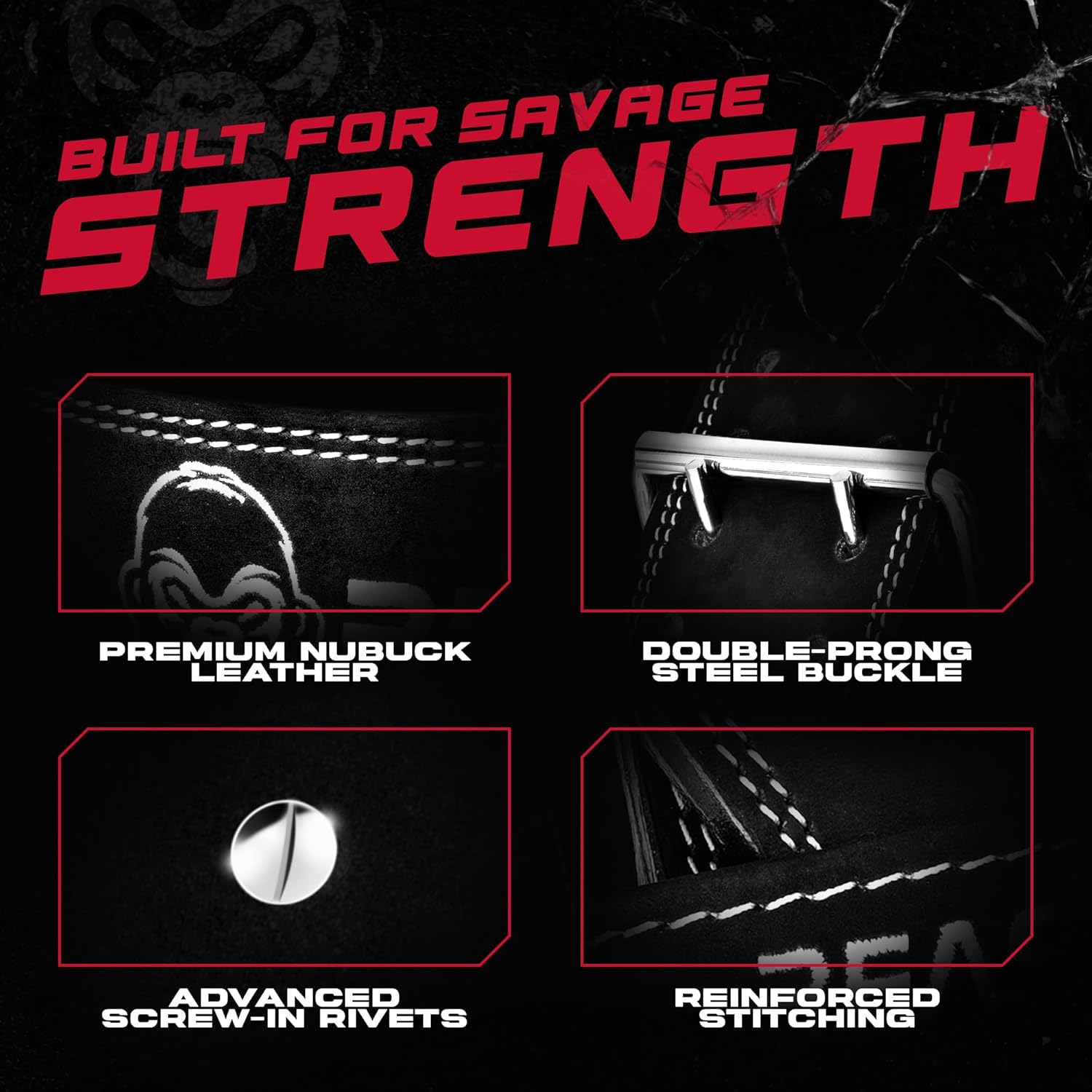 Beast Gear Weight Lifting Belt - Leather Power Lifting Belt for Men，10mm Thick Weightlifting Belt for Deadlifts, Back Support Squats Belts for Powerlifting, Crossfit Gym Belt for Men Women - Image 3