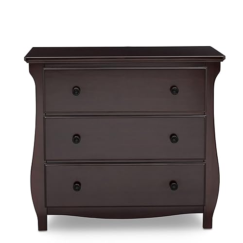 Miniatura 12 de Delta Children Lancaster - Cómoda de 3 cajones con cambiador y cajones entrelazados, certificado Greenguard Gold, chocolate oscuro