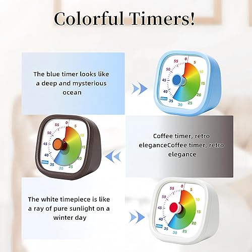 Miniatura 3 de Temporizador visual para niños, temporizador de cuenta regresiva de 60 minutos para cocina, oficina, aula, hogar, estudio, recordatorio de tareas,
