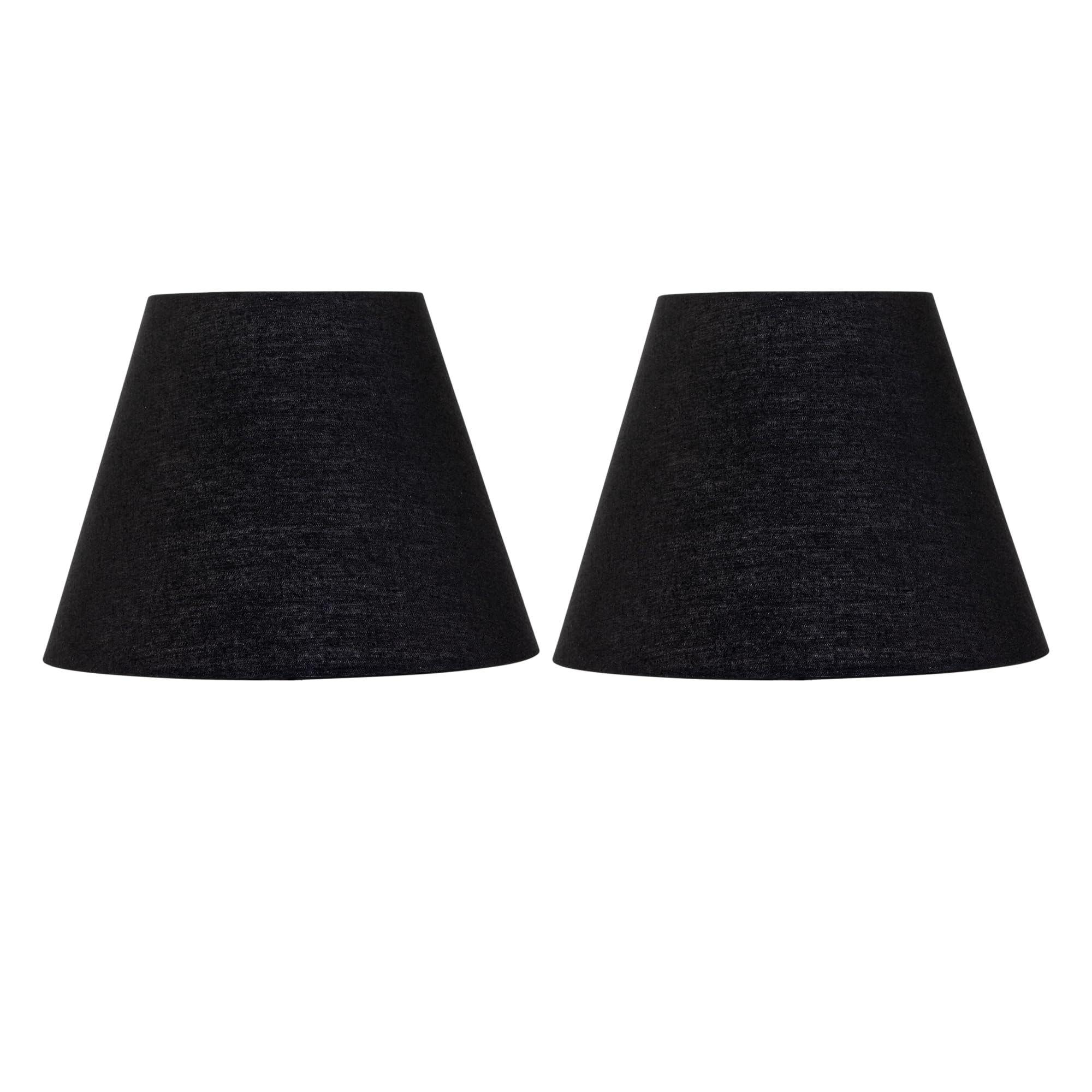 Set of 2 Black Fabric Table Lamp Shades, Lampshade for or Bedside Light, Diameter 20cm