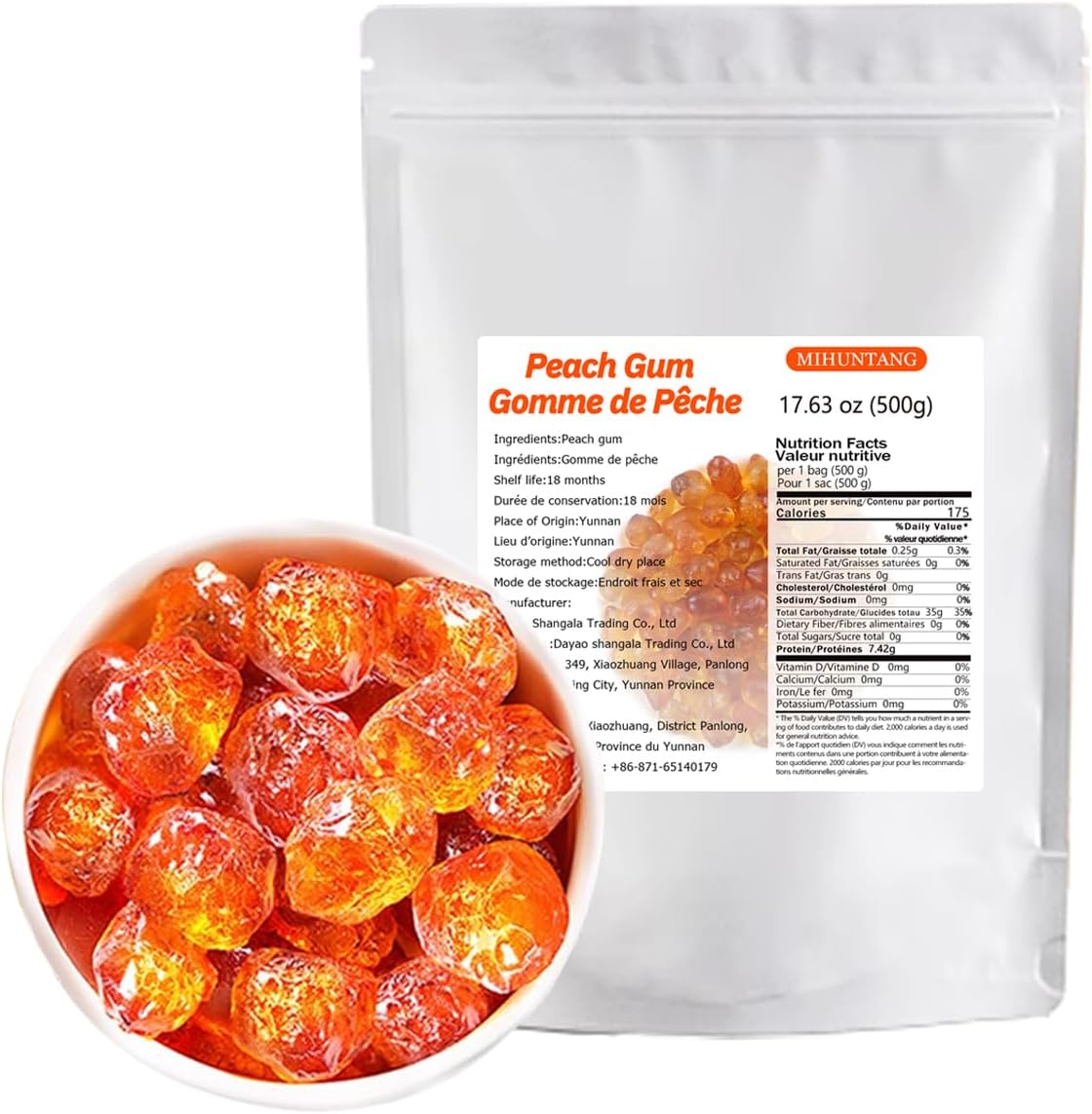 Peach Gum 500g Edible Peach Tao Jiao Dried Food Tao Jiao Dried 桃胶500g