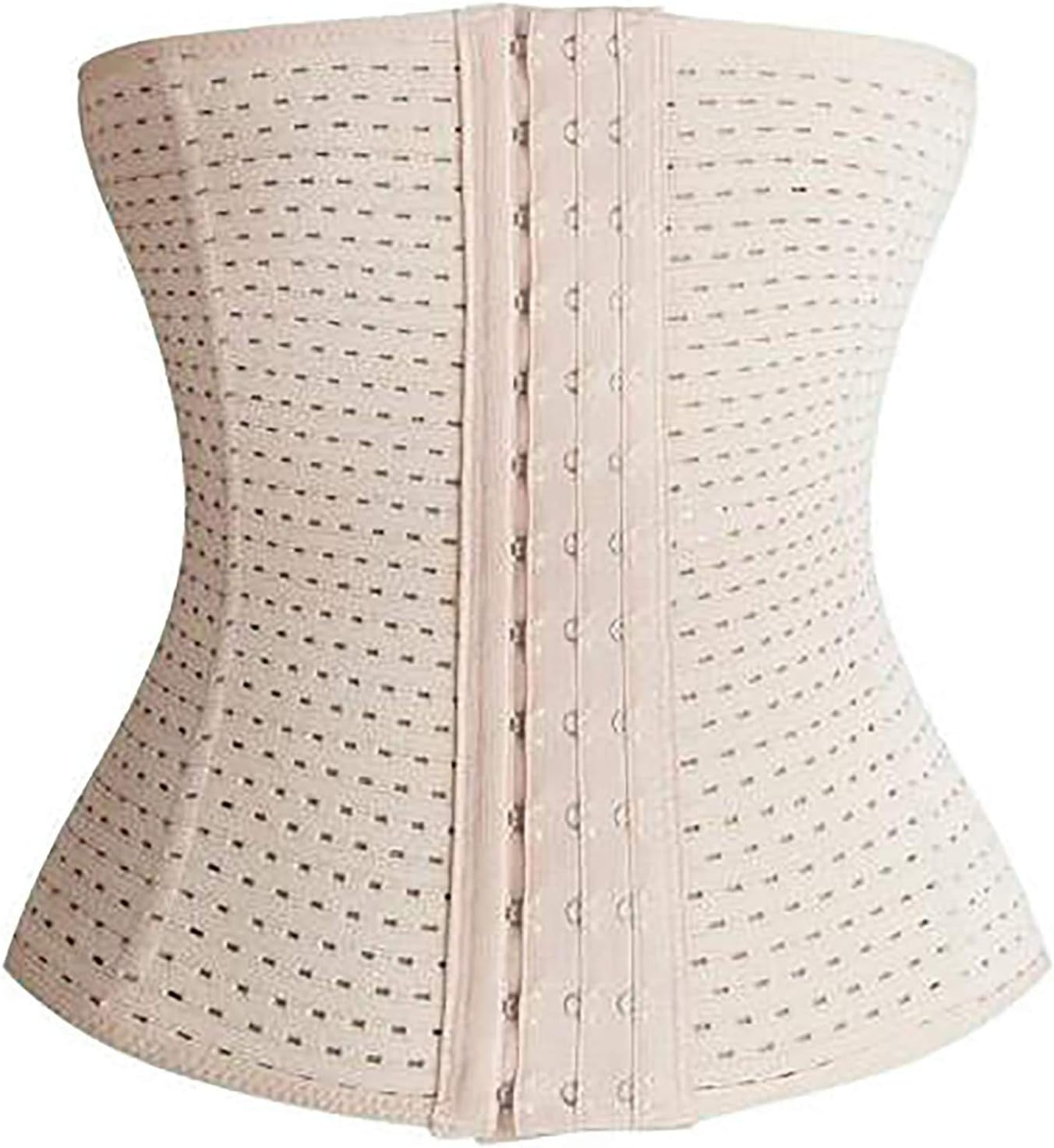 Omlavida Women's Waist Trainer Trimmer and Slimming Corset Girdle with Spiral Steel Bone Colour Beige
