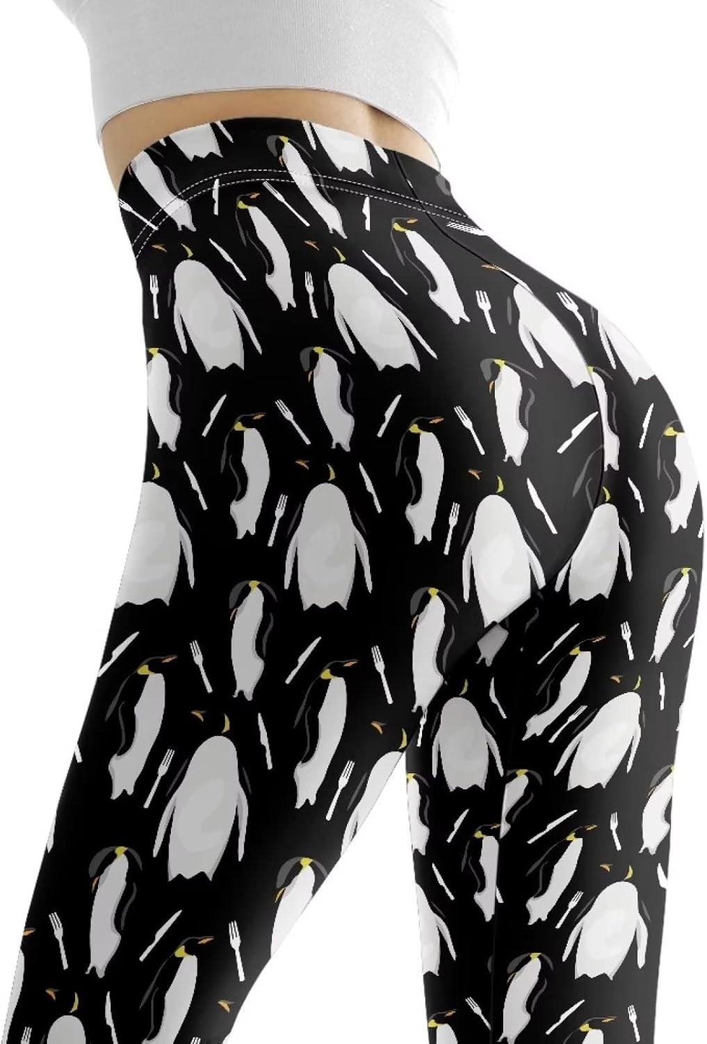 Hawapod Fold Over Yoga Capris Yoga Pants with Designs Ladies Patterned Sports Leggings - Image 4