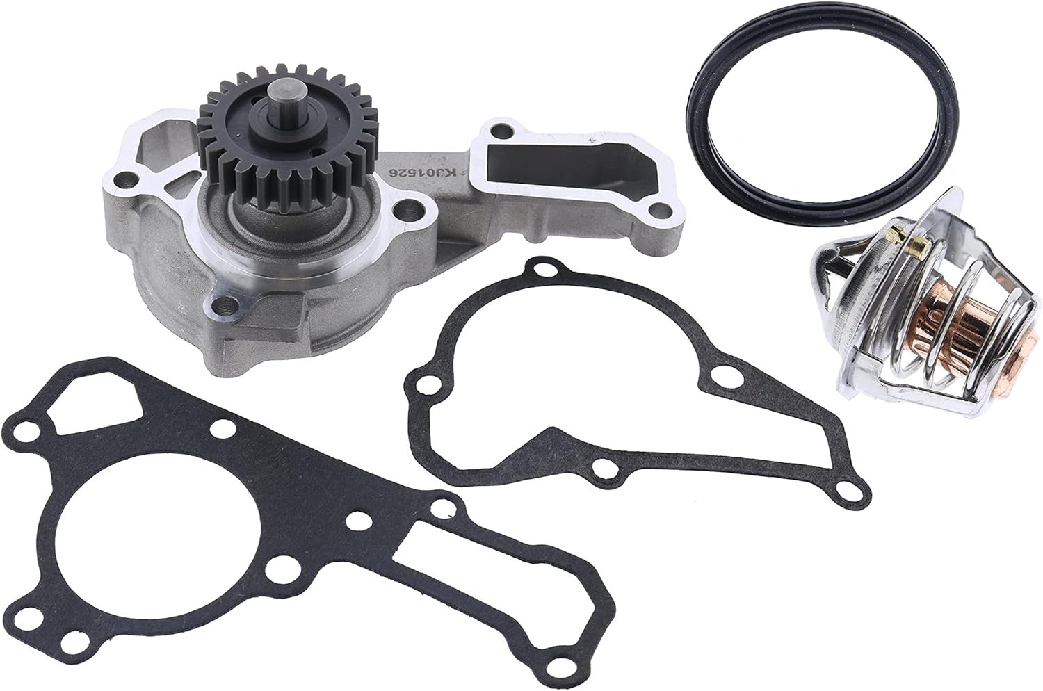 JEENDA Water Pump 49044-2066 With Gaskets 11060-2450 11060-2451 Thermostat 49054-2056 Compatible with Kawasaki FD590V FD611V FD620D FD661D Engine Kawasaki Mule 2500 2510 2520 3000 3010 3020 4000 4010