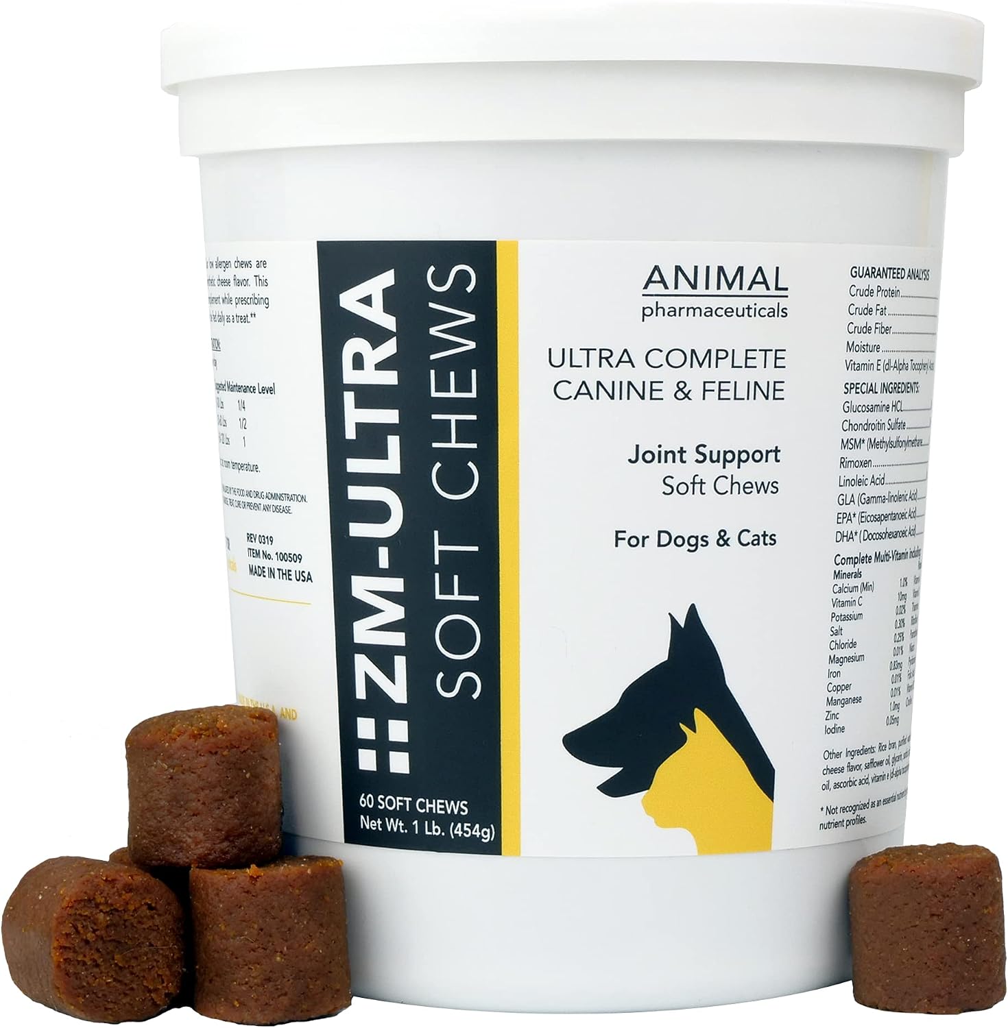 Animal Pharmaceuticals ZM-Ultra Complete Joint Support Soft Chews - Glucosamine Chondroitin for Dogs & Cats - Hip and Joint Health &…