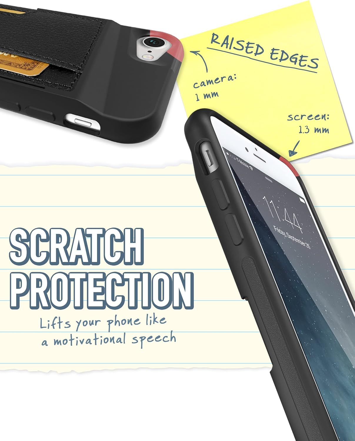 Smartish iPhone SE Wallet Case - Wallet Slayer Vol. 2 [Slim + Protective + Grip] Credit Card Holder for Apple iPhone SE 2022/2020 & iPhone 7/8 - Black Tie Affair