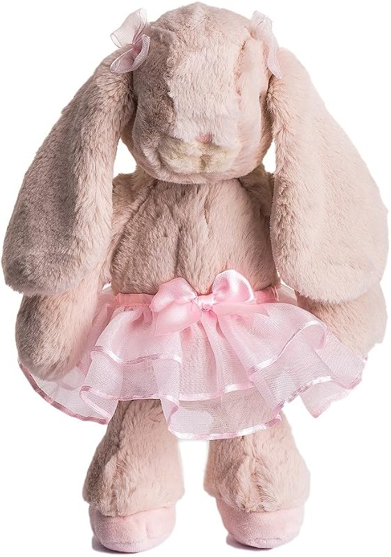 DILLY DUDU Ballerina/Ballet Bunny Plush Toy Stuffed Animal10-inch(Pink)