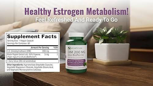 Miniatura 5 de DIM 200 mg equilibrio de estrógeno para mujeres y hombres Diindolilmetano pimienta negra para acné no quístico, equilibrio hormonal, menopausia y