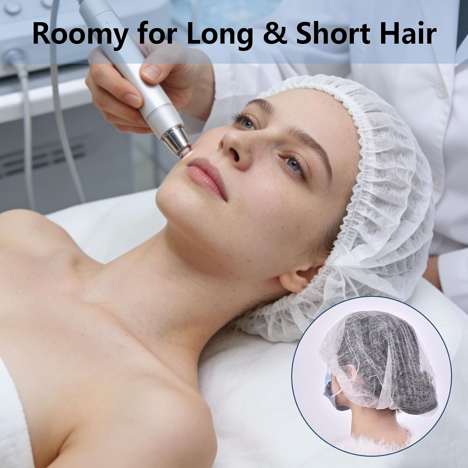 160 Pcs Disposable Bouffant Caps, 21 Inch Stretch Hair Net