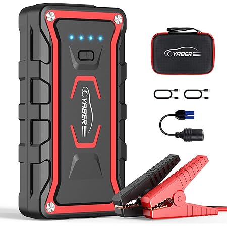 Amazon Yaber ジャンプスターター 防水エンジンスターター 12v車用バッテリー上がり 大容量000mah 超強力00a Led緊急ライト搭載 モバイルバッテリー スマホ タブレットなどへ急速充電 Qc3 0 Type C 充電対応 24ヶ月保証 日本語取扱説明書付き ジャンプ