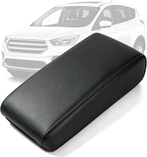 AOMSAZTO Console Covers for 2017-2019 Ford Escape Armrest Covers for Ford Escape Leather Black