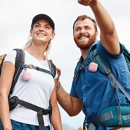 Vista 9 de Funda protectora completa de silicona suave para AirPods 4 con llavero y kit de limpieza, compatible con Apple Airpods 4 para mujeres y hombres rosa