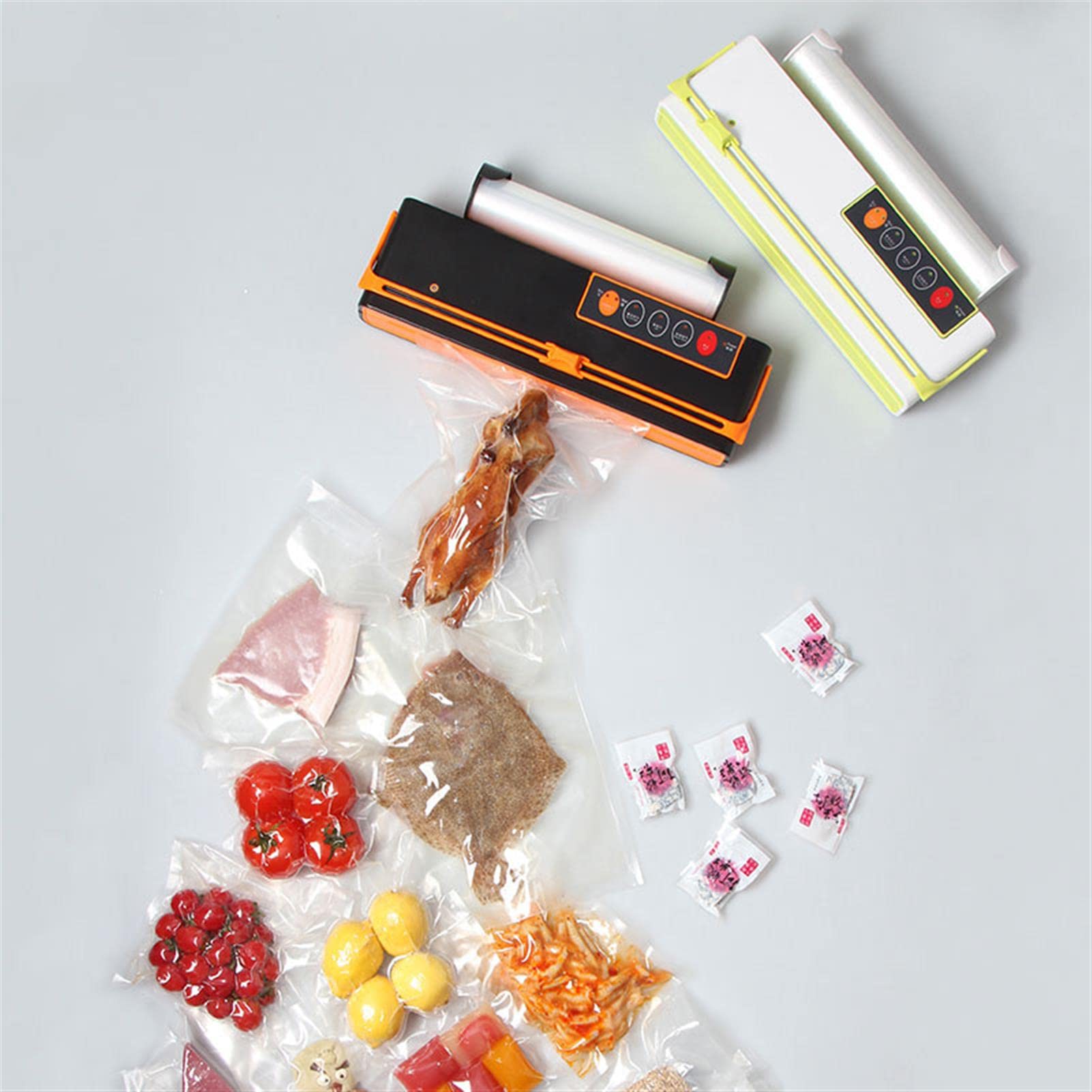 MRKU Scelleuse Automatique de boîtes de Conserve et de sachets, avec système de Fermeture et de réglage Automatique, pour Emballage sous Vide, Mini-Aliments et système de découpe intégré.